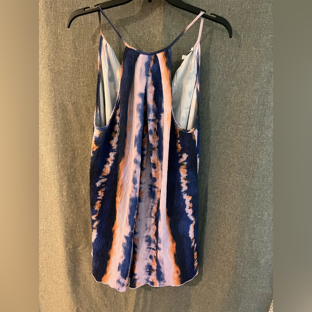 Fashion Nova Tie-Dye Romper in Blue and Pink